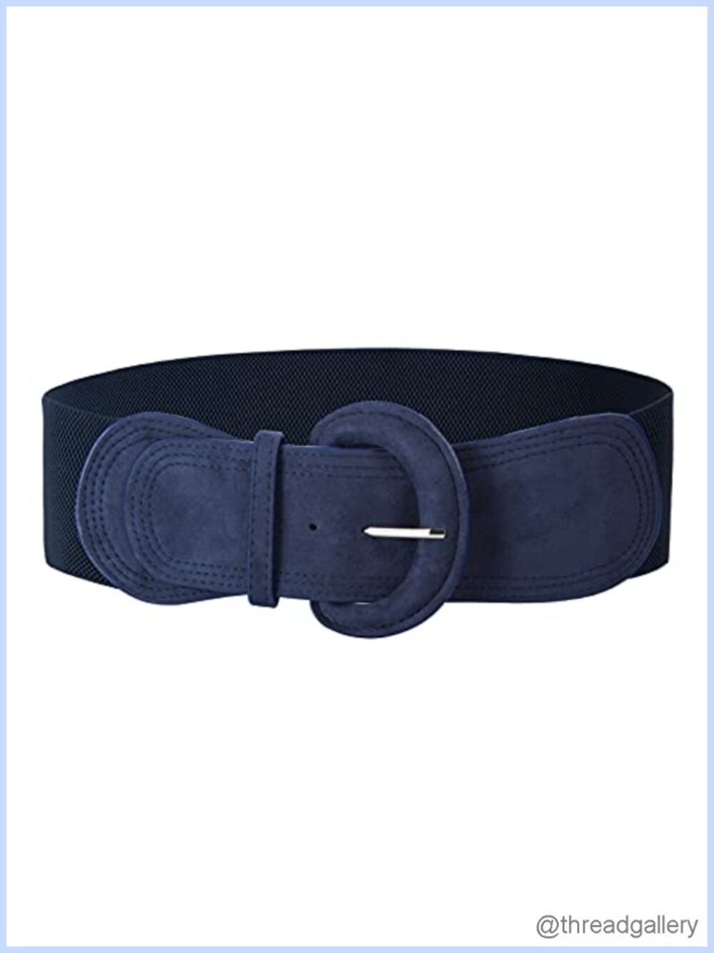 Faux Suede Wide Elastic Chunky Belt with Buckle Adjustable Waist